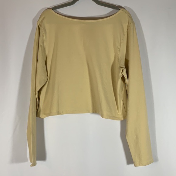 BP Nordstrom Pale Yellow Long Sleeve Crop Top NWT - Picture 5 of 8